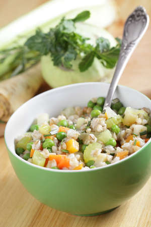 Ragout with pearl barley and vegetablesの写真素材
