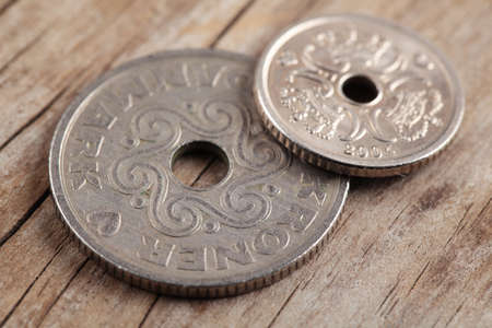Two danish coins closeup