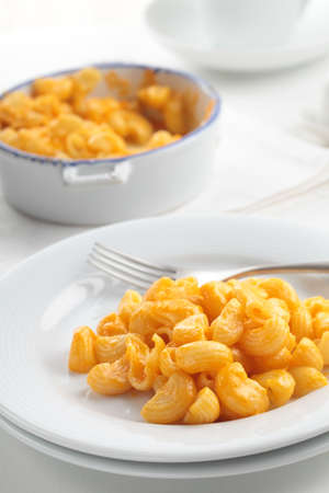 Macaroni cheese on a plate closeup