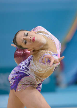 Kiev, Ukraine - August 30, 2013  Neta Rivkin of Israel in action during the 32nd Rhythmic Gymnastics World Championships in Kiev, Ukraine on August 30, 2013のeditorial素材