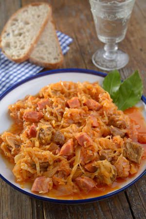 Bigos, the traditional Polish stew of cabbage and meat