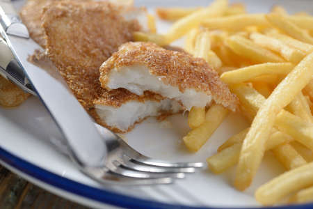 Fish and chips on a plate