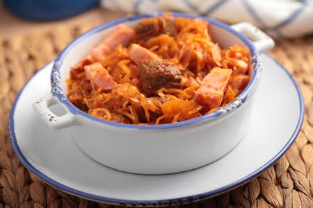 Bigos, the traditional Polish stew of cabbage and meatの写真素材