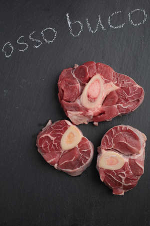 Three cuts of Ossobuco veal shanksの写真素材