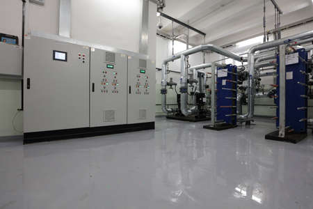 St. Petersburg, Russia - December 16, 2016: Interior of one of the automated central heating points. There is 219 central heating points in the city, 60 of which is automatedのeditorial素材