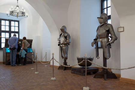 Nesvizh, Belarus - August 27, 2012: People in the residential castle of the Radziwill family. After reconstruction, since 2006 the castle is listed as UNESCO World Heritage Siteのeditorial素材