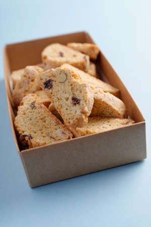 Biscotti in a paper boxの写真素材