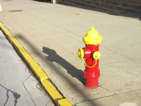 fire hydrant and shadowの写真素材