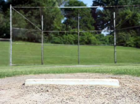 View from the pitcher's mound. Focus on mound.の写真素材