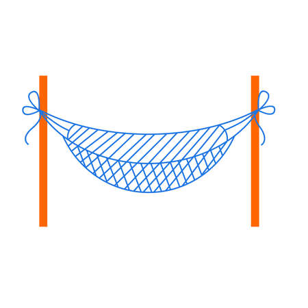 hammock vector flat illustration isolated on white backgroundのイラスト素材