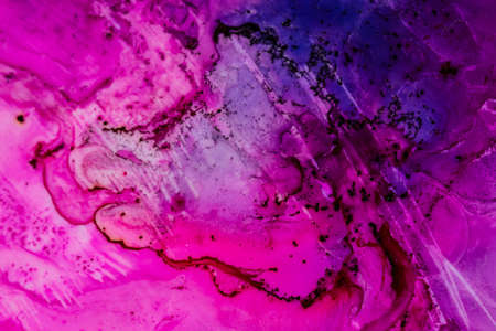 Handmade watercolor with purple, blue and pink. Useable as a background or texture.の写真素材