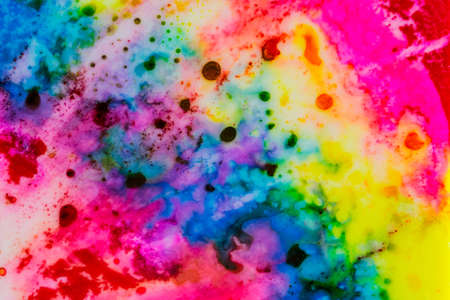 Handmade watercolor with rainbow colors. Useable as a background or texture.の写真素材