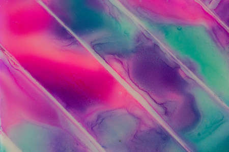 Handmade watercolor with blue, green, purple and pink with diagonal lines. Useable as a background...
