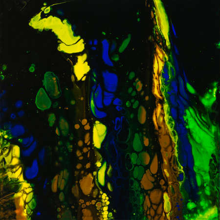Handmade modern abstract painting. Made with fluid acrylic paints, by acrylic pouring with silicone...