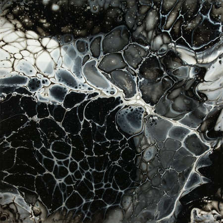 Handmade modern abstract painting. Made with fluid acrylic paints, by acrylic pouring with silicone...