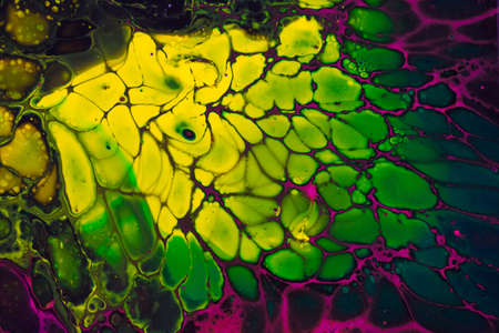 Handmade modern abstract painting. Made with fluid acrylic paints, by acrylic pouring with silicone...