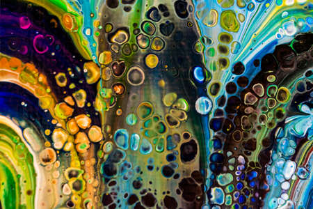 Handmade modern abstract painting. Made with fluid acrylic paints, by acrylic pouring with silicone...