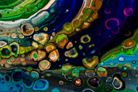 Handmade modern abstract painting. Made with fluid acrylic paints, by acrylic pouring with silicone...