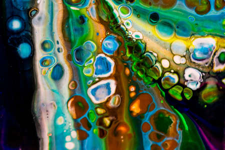 Handmade modern abstract painting. Made with fluid acrylic paints, by acrylic pouring with silicone...