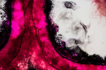 Handmade modern abstract painting. Made with alcohol inks, by using watercolor techniques and rubbing alcohol. Useable as a background or texture.の写真素材