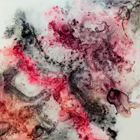 Handmade modern abstract painting. Made with alcohol inks, by using watercolor techniques and rubbing alcohol. Useable as a background or texture.の写真素材