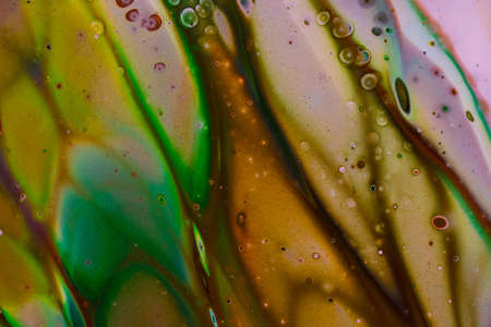 Handmade modern abstract painting. Made with fluid acrylic paints, by acrylic pouring with silicone and torching. Useable as a background or texture.の写真素材