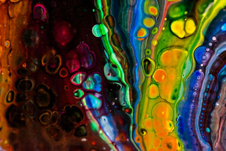 Handmade modern abstract painting. Made with fluid acrylic paints, by acrylic pouring with silicone...