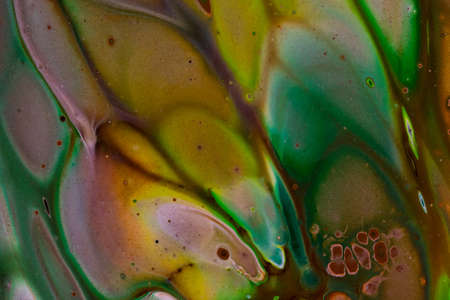 Handmade modern abstract painting. Made with fluid acrylic paints, by acrylic pouring with silicone and torching. Useable as a background or texture.の写真素材
