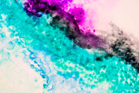 Handmade modern abstract painting. Made with alcohol inks, by using watercolor techniques and rubbing alcohol. Useable as a background or texture.の写真素材