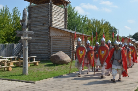 a parade is in the park of Ancient Kyivのeditorial素材