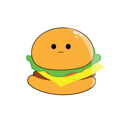 cute fast food vector iconのイラスト素材