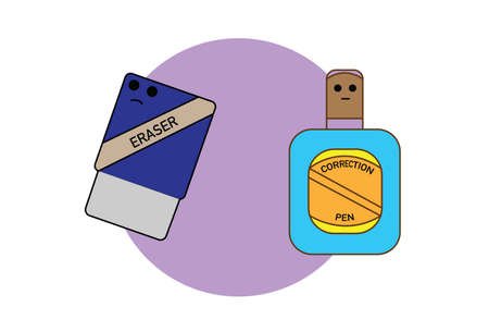 Cute and Lovely Stationery Icon Designのイラスト素材