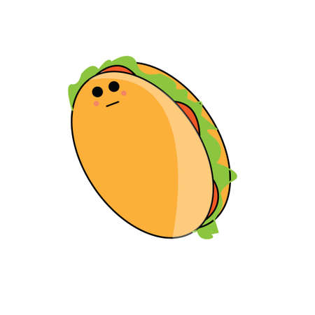 cute fast food vector iconのイラスト素材