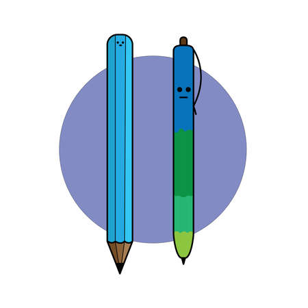Cute and Lovely Stationery Icon Designのイラスト素材