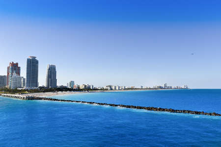 Governtment Cut canal in Miami. Luxury residential area on the background, beginning of South beachのeditorial素材