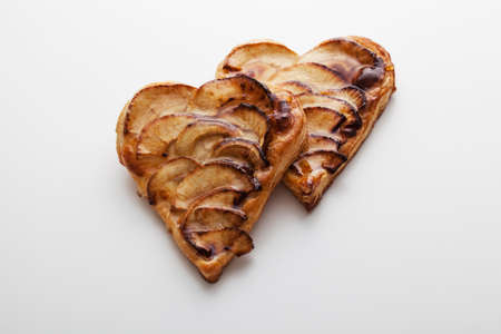 Two Valentine s Day apple piesの写真素材