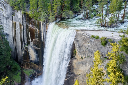 Waterfall in Yosemite National Park in California, USAの写真素材