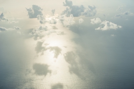 Sky and sea - view from airの写真素材