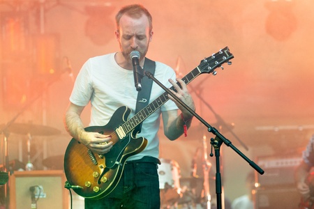 MOSCOW, RUSSIA - 1 JUNE: Al Doyle (Hot Chip) playing on Moscow Ahmad Tea Music Festival. Moscow, 1 June, 2013のeditorial素材
