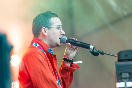 MOSCOW, RUSSIA - 1 JUNE: Alexis Taylor (Hot Chip) playing on Moscow Ahmad Tea Music Festival. Moscow, 1 June, 2013のeditorial素材