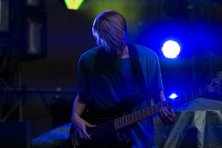 MOSCOW, RUSSIA - 1 JUNE: Gwil Sainsbury (Alt-J) playing on Moscow Ahmad Tea Music Festival. Moscow, 1 June, 2013のeditorial素材