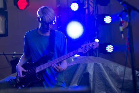 MOSCOW, RUSSIA - 1 JUNE: Gwil Sainsbury (Alt-J) playing on Moscow Ahmad Tea Music Festival. Moscow,...