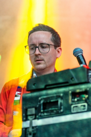 MOSCOW, RUSSIA - 1 JUNE: Alexis Taylor (Hot Chip) playing on Moscow Ahmad Tea Music Festival. Moscow, 1 June, 2013のeditorial素材