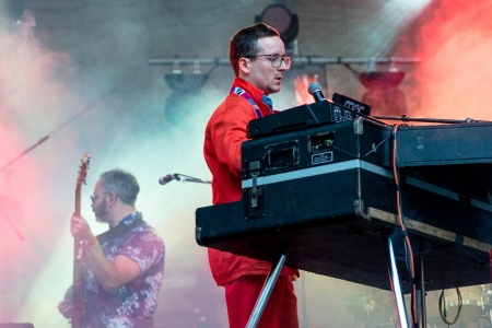 MOSCOW, RUSSIA - 1 JUNE: Alexis Taylor (Hot Chip) playing on Moscow Ahmad Tea Music Festival. Moscow, 1 June, 2013のeditorial素材