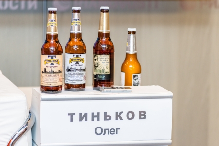 MOSCOW, RUSSIA - June, 5: Oleg Tinkov press-conference about his love and passion - new Tinkoff beer. Moscow, June 5, 2013のeditorial素材