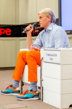 MOSCOW, RUSSIA - June, 5: Oleg Tinkov press-conference about his love and passion - new Tinkoff beer. Moscow, June 5, 2013のeditorial素材