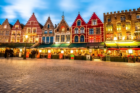 Markt square in the center of Bruges, Belgiumのeditorial素材