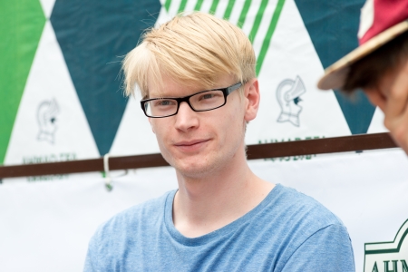 MOSCOW, RUSSIA - 1 JUNE: Alt-J answering journalists questions on Moscow Ahmad Tea Music Festival. Moscow, 1 June, 2013のeditorial素材