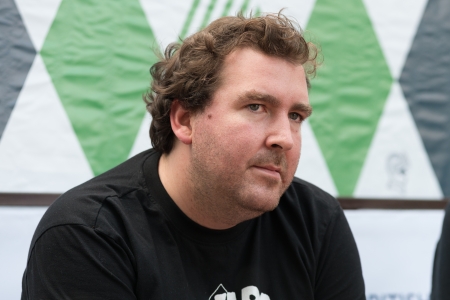 MOSCOW, RUSSIA - 1 JUNE: Joe Goddard (Hot Chip) on press conference on Moscow Ahmad Tea Music Festival. Moscow, 1 June, 2013のeditorial素材