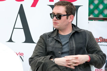 MOSCOW, RUSSIA - 1 JUNE: Owen Clarke on Hot Chip press conference on Moscow Ahmad Tea Music Festival. Moscow, 1 June, 2013のeditorial素材